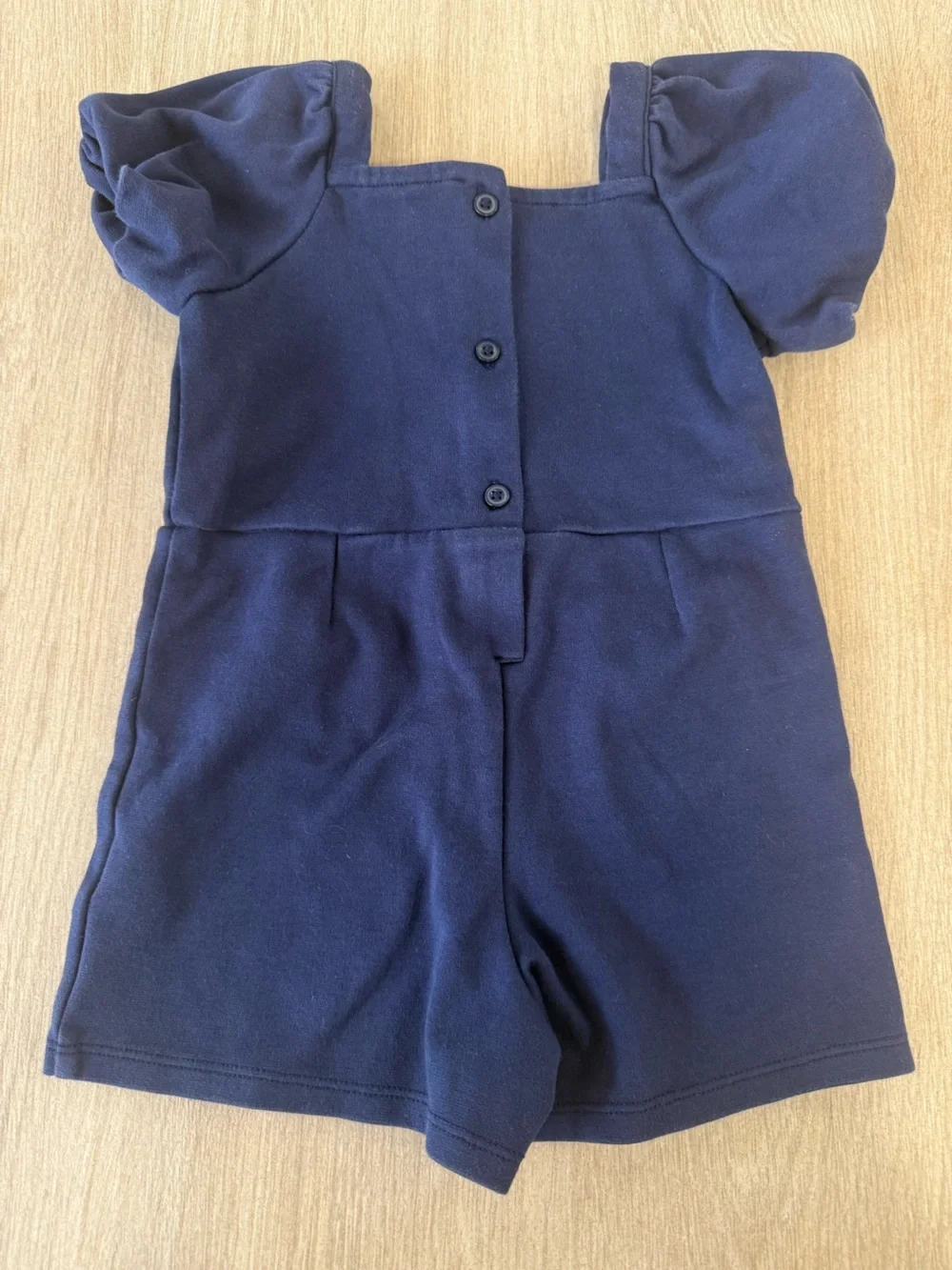 Janie and Jack Navy Puff Sleeve Knit Romper Nautical White Toddler Girls 2T